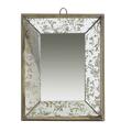 Gfancy Fixtures 12 in. Rectangle Wall Mounted Vintage Style Glass Frame Accent Mirror, Silver GF3102929